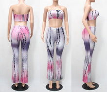 Load image into Gallery viewer, Casual high stretch multicolor tie dye high waist slim bell-bottoms