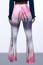 Load image into Gallery viewer, Casual high stretch multicolor tie dye high waist slim bell-bottoms