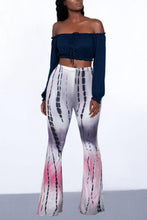 Load image into Gallery viewer, Casual high stretch multicolor tie dye high waist slim bell-bottoms