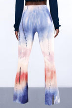 Load image into Gallery viewer, Casual high stretch multicolor tie dye high waist slim bell-bottoms
