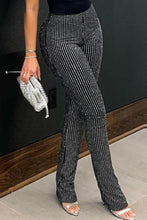 Load image into Gallery viewer, Casual slight stretch knitted stripe slim pants