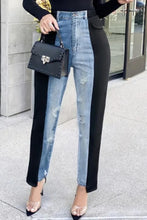 Load image into Gallery viewer, Casual slight stretch denim spliced tied pockets jeans