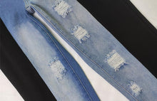 Load image into Gallery viewer, Casual slight stretch denim spliced tied pockets jeans