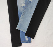 Load image into Gallery viewer, Casual slight stretch denim spliced tied pockets jeans