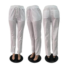 Load image into Gallery viewer, Casual non-stretch pocket lace up pants