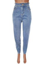Load image into Gallery viewer, Sexy slight stretch denim hollow lace-up zip-up slim jeans