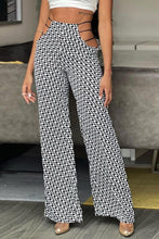 Load image into Gallery viewer, Casual slight stretch geometry batch printing hollow pants