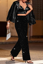 Load image into Gallery viewer, Casual slight stretch sequin decor high quality straight pants