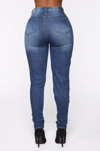 Load image into Gallery viewer, Sexy xs-3xl slight stretch chain decor ripped slim washed denim trousers