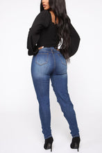 Load image into Gallery viewer, Sexy xs-3xl slight stretch chain decor ripped slim washed denim trousers