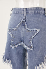 Load image into Gallery viewer, Grunge style non-stretch high waist ripped jeans
