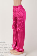 Load image into Gallery viewer, Casual slight stretch solid color high-waist cargo pants