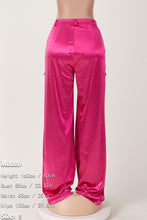 Load image into Gallery viewer, Casual slight stretch solid color high-waist cargo pants