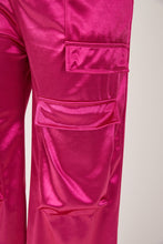 Load image into Gallery viewer, Casual slight stretch solid color high-waist cargo pants