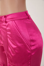 Load image into Gallery viewer, Casual slight stretch solid color high-waist cargo pants