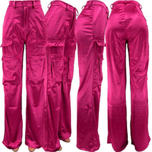 Load image into Gallery viewer, Casual slight stretch solid color high-waist cargo pants