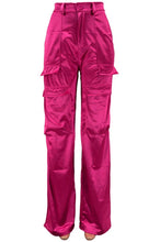 Load image into Gallery viewer, Casual slight stretch solid color high-waist cargo pants
