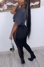 Load image into Gallery viewer, Sexy slight stretch stitching mesh high-waist leggings