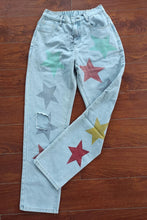 Load image into Gallery viewer, Casual slight stretch denim pentagram high-waist hole jeans