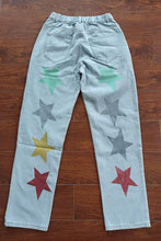 Load image into Gallery viewer, Casual slight stretch denim pentagram high-waist hole jeans