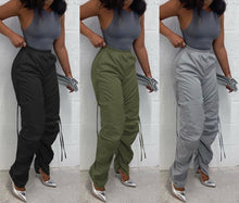 Load image into Gallery viewer, Stylish solid color non-stretch shirring pocket all-match pants