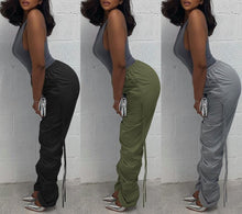 Load image into Gallery viewer, Stylish solid color non-stretch shirring pocket all-match pants