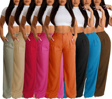Load image into Gallery viewer, Casual 8 colors non-stretch pocket button straight trousers