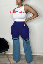 Load image into Gallery viewer, Casual slight stretch denim stitching high-waist pants