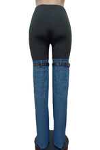 Load image into Gallery viewer, Casual slight stretch denim stitching high-waist pants