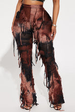 Load image into Gallery viewer, High street slight stretch tie dye high waist tassel grunge pants