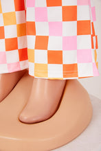 Load image into Gallery viewer, Stylish slight stretch 2 color lattice printing bell-bottoms