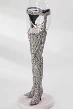 Load image into Gallery viewer, Winter new pointed snake pattern side zip-up leg ring design over knee sexy high-upper high-heel boots(heel height:8cm, shaft height:78cm)