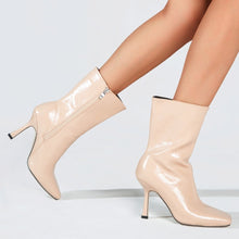 Load image into Gallery viewer, New 3 colors side zip-up square toe stylish high-heel boots