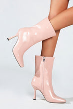 Load image into Gallery viewer, New 3 colors side zip-up square toe stylish high-heel boots