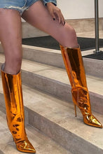 Load image into Gallery viewer, EUR34-EUR39 11 colors glossy pu leather zip-up side stylish high-heel boots