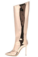 Load image into Gallery viewer, EUR34-EUR39 11 colors glossy pu leather zip-up side stylish high-heel boots