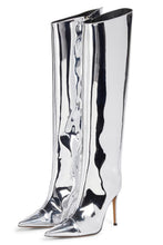 Load image into Gallery viewer, EUR34-EUR39 11 colors glossy pu leather zip-up side stylish high-heel boots