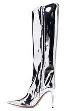 Load image into Gallery viewer, EUR34-EUR39 11 colors glossy pu leather zip-up side stylish high-heel boots