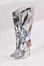 Load image into Gallery viewer, EUR34-EUR39 11 colors glossy pu leather zip-up side stylish high-heel boots