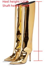 Load image into Gallery viewer, EUR34-EUR39 11 colors glossy pu leather zip-up side stylish high-heel boots