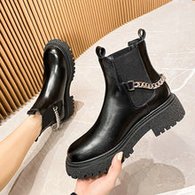 Load image into Gallery viewer, New 3 colors pu leather metal chain stylish martin boots