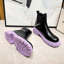 Load image into Gallery viewer, New 3 colors pu leather metal chain stylish martin boots