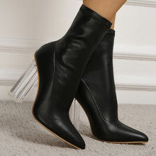Load image into Gallery viewer, New pointed stretch leather high-heel medium tube stylish boots