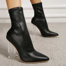 Load image into Gallery viewer, New pointed stretch leather high-heel medium tube stylish boots