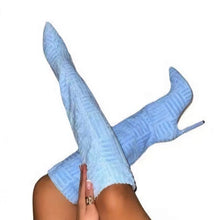 Load image into Gallery viewer, New 4 colors sherpa pointed high-upper stylish warm high-heel boots
