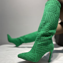 Load image into Gallery viewer, New 4 colors sherpa pointed high-upper stylish warm high-heel boots