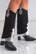 Load image into Gallery viewer, Two colors pointed high-upper stylish trend high-heel boots