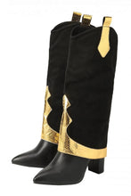 Load image into Gallery viewer, Two colors pointed high-upper stylish trend high-heel boots