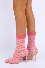 Load image into Gallery viewer, New 3 colors stripe stretch knitted pointed stylish high-heel boots