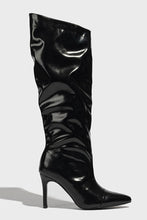 Load image into Gallery viewer, Three colors pointed patent leather stylish high-upper high-heel boots